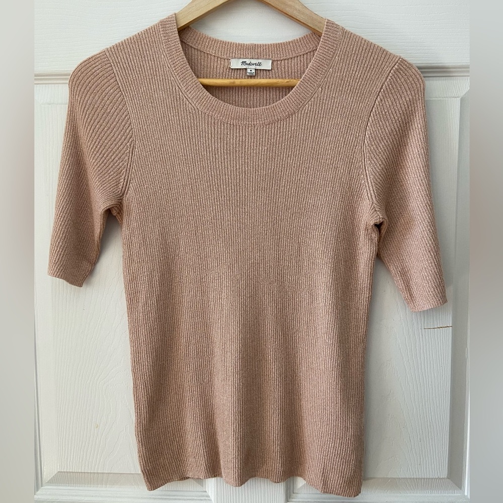 Madewell Sparkle Ribbed Sweater Top